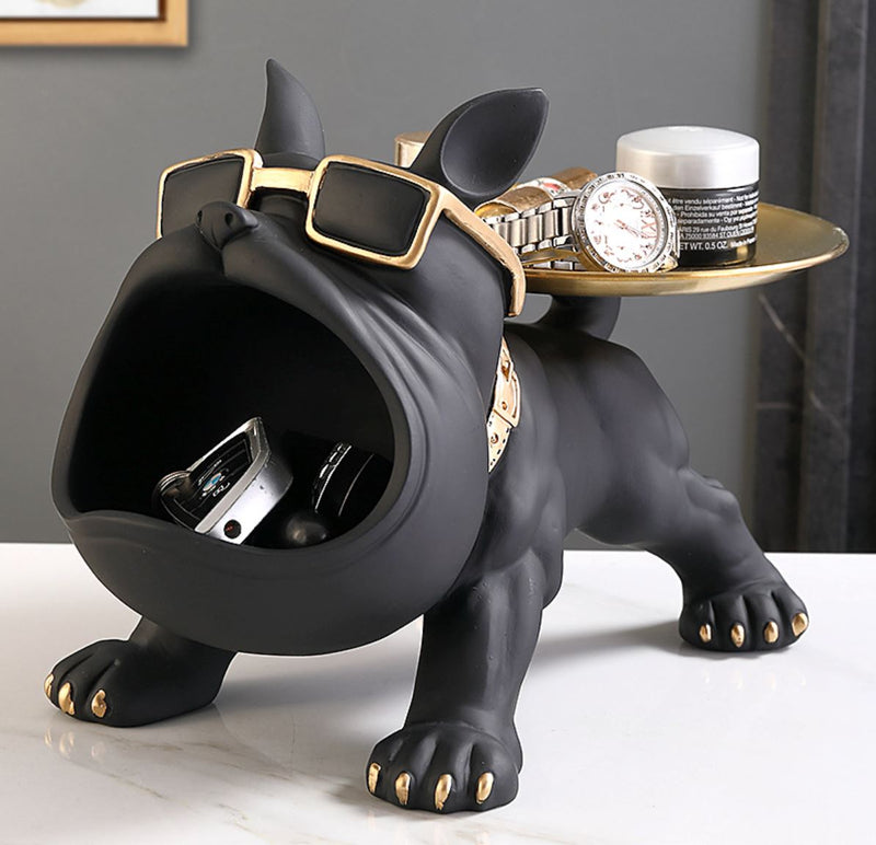 Escultura Aparador Bulldog Francês Decor Cool (Suporte Duplo)