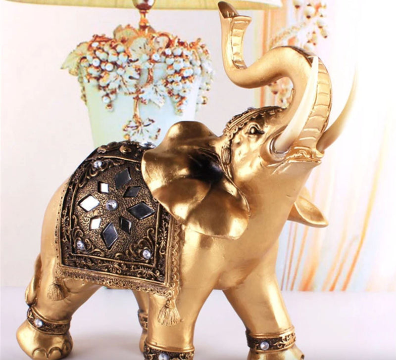 Escultura Elefante Indiano Dourado