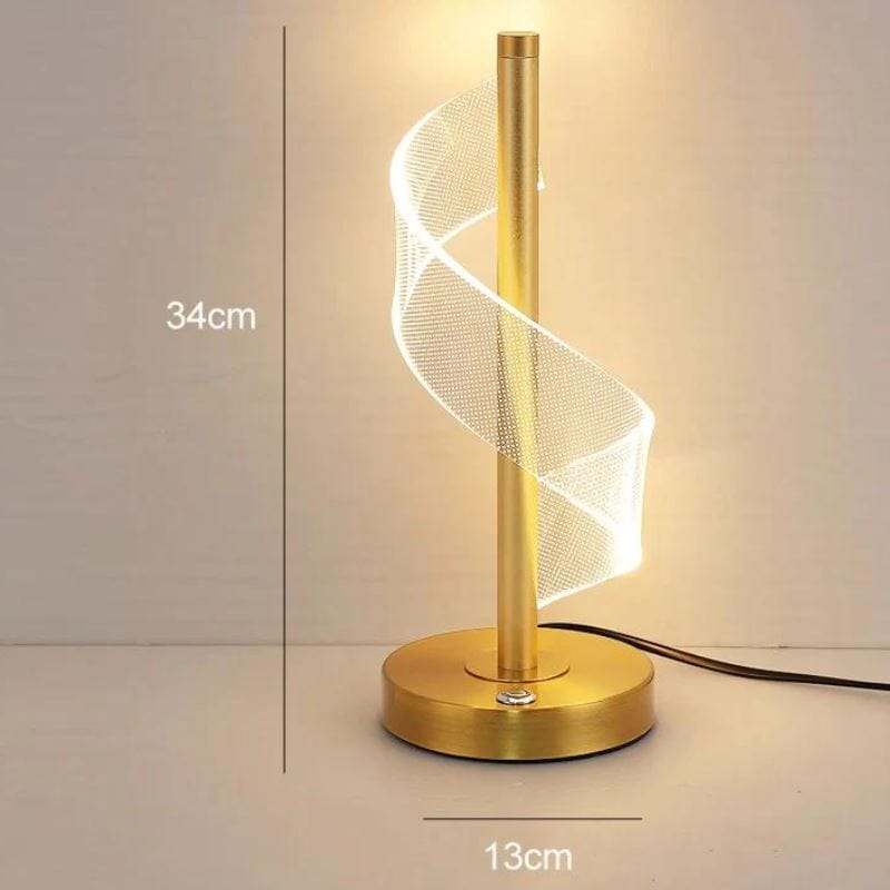 Loja Capricho Abajur - 0014 Luz quente Luminária Abajur de Mesa Touch em Espiral Acrílico