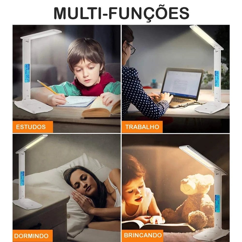 Loja Capricho Abajur - 0015 Luminária Abajur Touch Multifuncional Ajustável USB