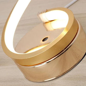 Loja Capricho Abajur - 0025 Luz Quente Luminária Abajur de Mesa Espiral Dourado Luna - 45cm