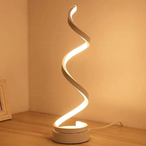 Loja Capricho Abajur - 0038 Branco - 34cm / Luz Quente Luminária Abajur de Mesa Espiral Small Luna - 34cm