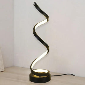 Loja Capricho Abajur - 0038 Preto - 34cm / Luz Fria Luminária Abajur de Mesa Espiral Small Luna - 34cm