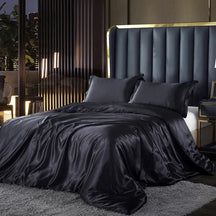 Loja Capricho Cama - 0001 Preto / Casal (180x220cm) Jogo de Cama Constance - 4 Peças