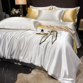 Loja Capricho Cama - 0004 Branco / Solteiro (150x200cm) Jogo de Cama Paris - 4 Peças