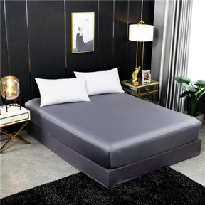 Loja Capricho Cama - 0008 Cinza / 180x220x25cm Lençol de Seda Ísis