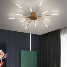 Loja Capricho Lustre - 0021 Dourado / Quente Lustre Luminária de Teto Nórdico Sputnik de Led (12 hastes)