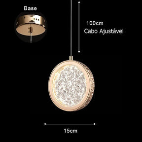 Loja Capricho Pendente - 0005 Lustre Pendente de Luxo Cristal Dourado