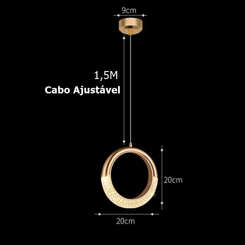 Loja Capricho Pendente - 0007 Quente Lustre Pendente de Luxo Crock Cristal