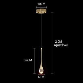 Loja Capricho Pendente - 0015 Lustre Pendente de Luxo em Gota Crystals
