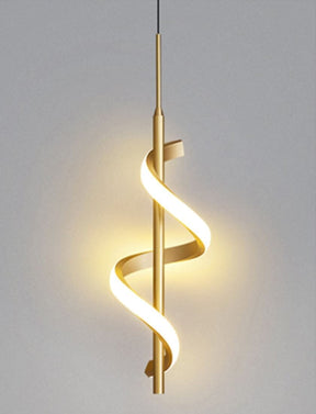 Loja Capricho Pendente - 0017 01 Unidade / Fria Lustre Pendente em Espiral Dourado de Led