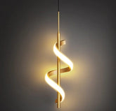 Loja Capricho Pendente - 0017 01 Unidade / Quente Lustre Pendente em Espiral Dourado de Led