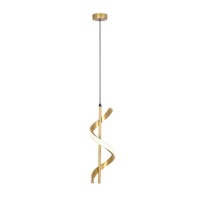 Loja Capricho Pendente - 0017 Lustre Pendente em Espiral Dourado de Led