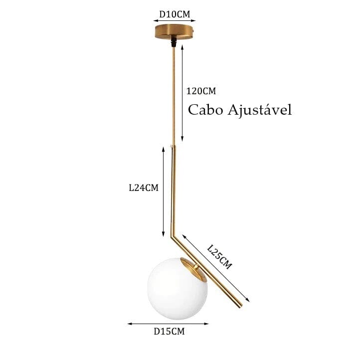 Loja Capricho Pendente - 0021 Lustre Pendente Orbit Redondo