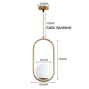 Loja Capricho Pendente - 0023 Lustre Pendente Sphere Line Led