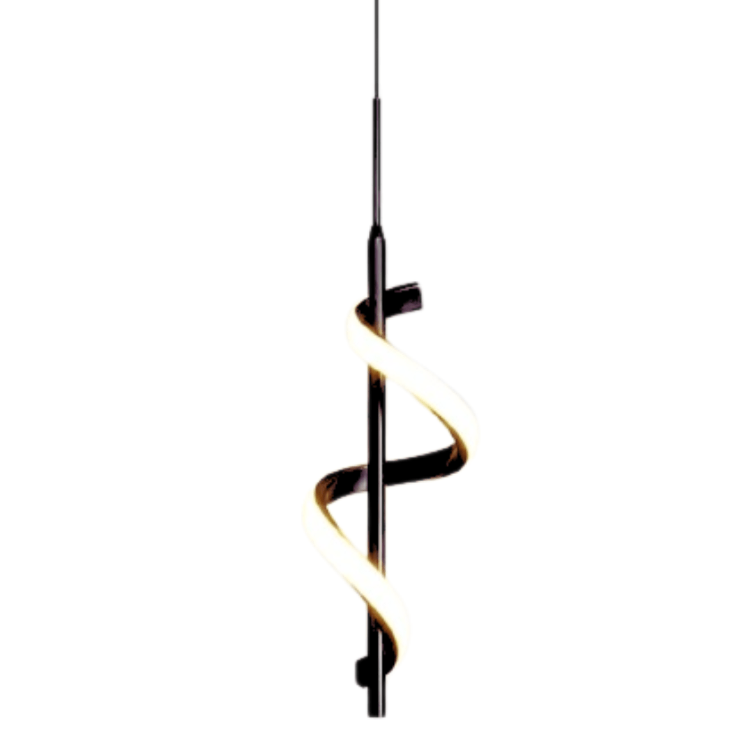 Loja Capricho Pendente - 0026 Lustre Pendente em Espiral Preto de Led