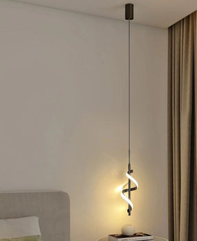 Loja Capricho Pendente - 0026 Lustre Pendente em Espiral Preto de Led