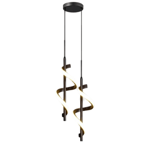 Loja Capricho Pendente - 0034 Lustre Pendente Duplo em Espiral Preto de Led