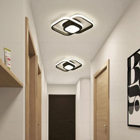 Loja Capricho Plafon - 0010 Preto / Fria Luminária de Teto Plafon Sobrepor em Led Quadrado Duplo para Quarto Sala