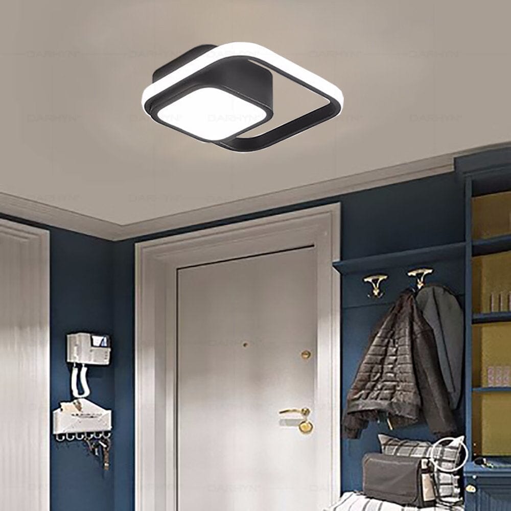 Loja Capricho Plafon - 0011 Quadrado / Preto / Quente Luminária de Teto Plafon Sobrepor em Led Torvy para Quarto Sala