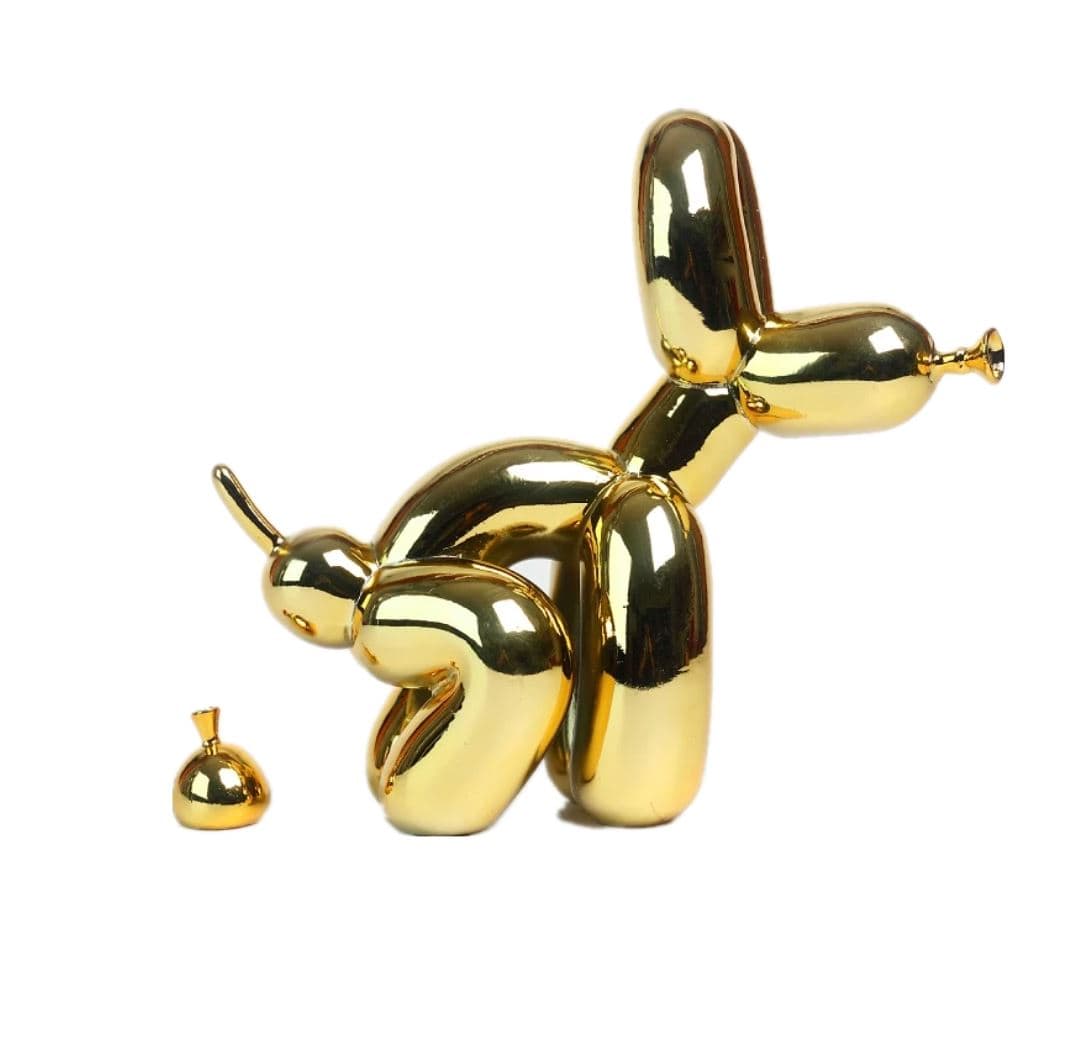 Loja Capricho Resina - 0018 Yellow Gold Escultura Doggy Poo 23x22cm