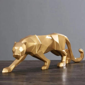 Loja Capricho Resina - 0032 Dourado / 8cm/26cm Escultura Pantera Abstrata