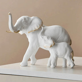 Loja Capricho Resina - 0043 Branco Escultura de Elefante Moderno (O Par)