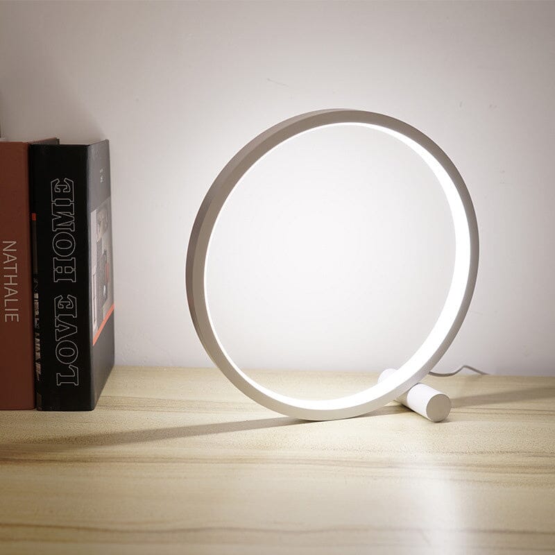 Luminária Minimalista de Mesa Circular Touch LED (25cm)