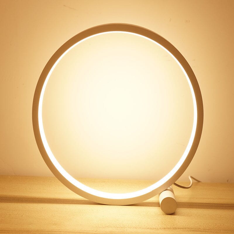 Luminária Minimalista de Mesa Circular Touch LED (25cm)