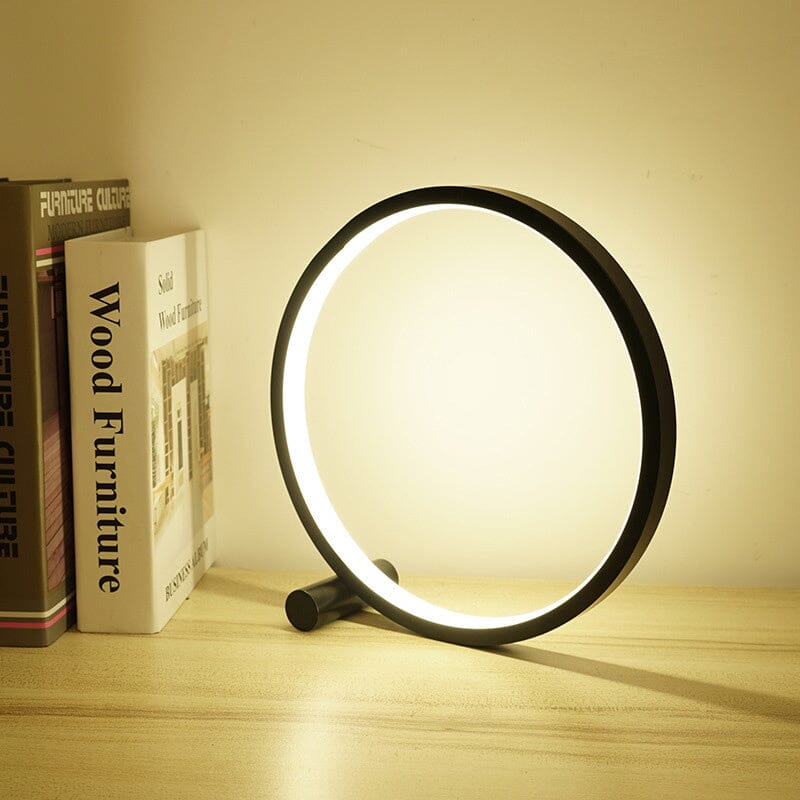 Luminária Minimalista de Mesa Circular Touch LED (25cm)