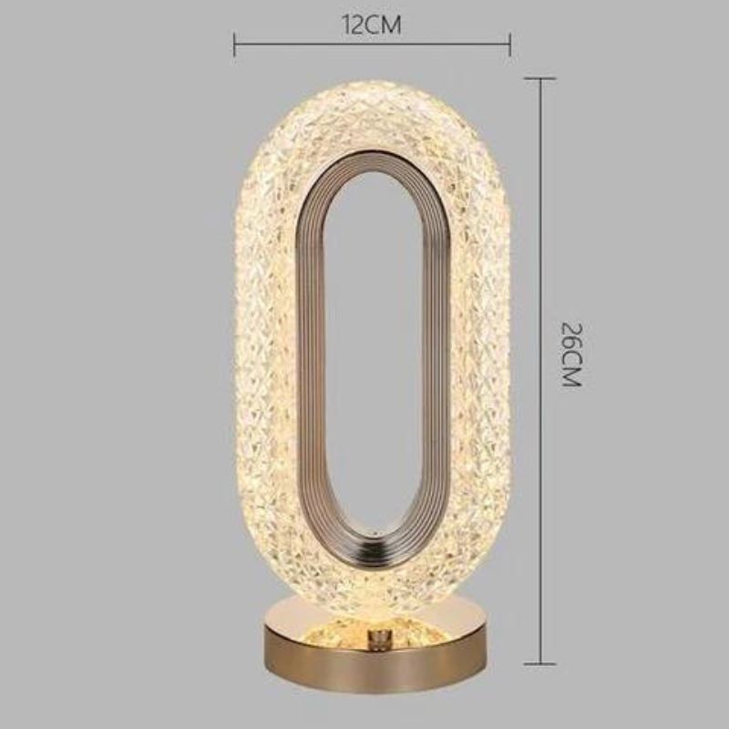 Luminária de Mesa e Abajour Luxuosa Cristal Oval