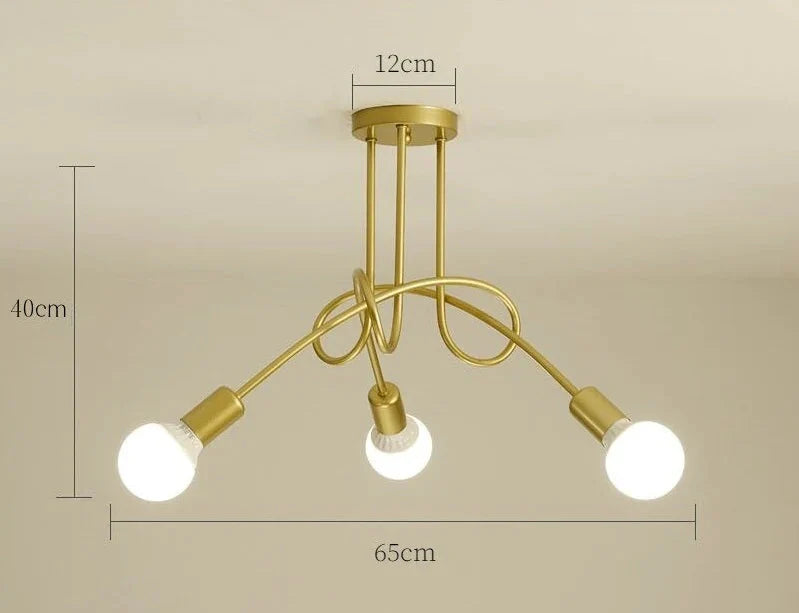 Lustre Luminária de Teto Sputnik Entrelaçado (3 e 5 hastes) para Quarto Sala