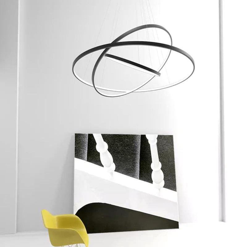 Lustre Pendente Circular Triplo em Led para Sala Jantar (60cm)