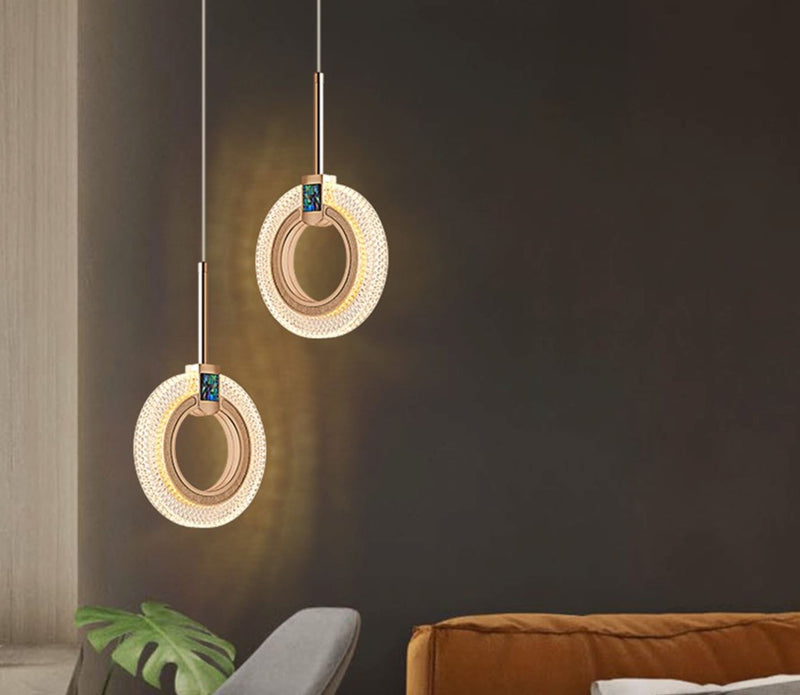 Lustre Pendente de Luxo Cristal Circular