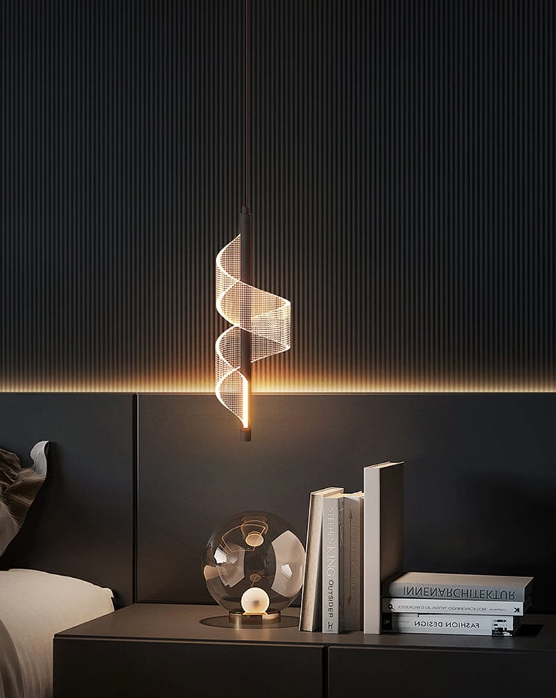 Lustre Pendente de Luxo em Espiral Acrílico