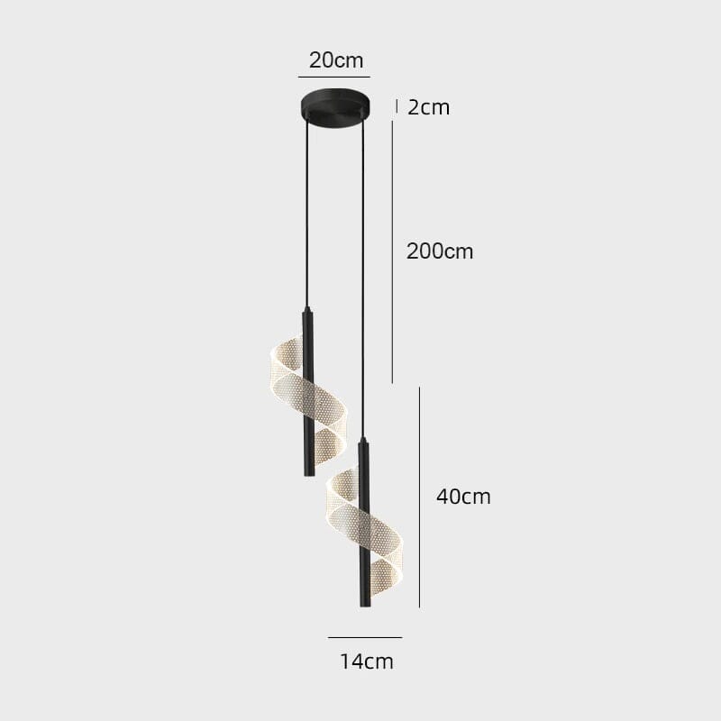 Lustre Pendente de Luxo em Espiral Acrílico