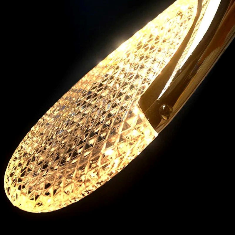 Lustre Pendente de Luxo Gota Dourado