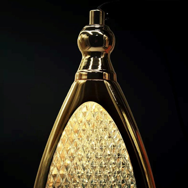 Lustre Pendente de Luxo Gota Dourado