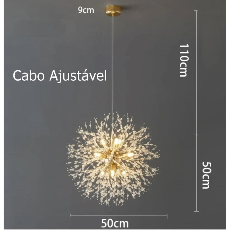 Lustre Pendente Dente de Leão em Led