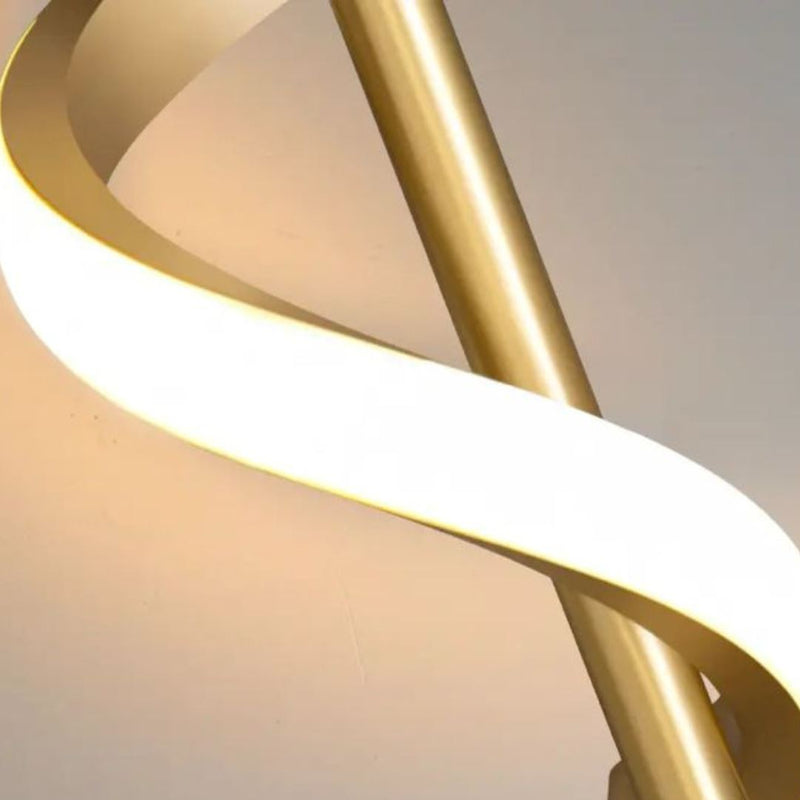 Lustre Pendente em Espiral Dourado de Led