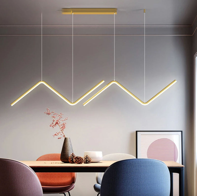 Lustre Pendente Minimalista Wave Line Led